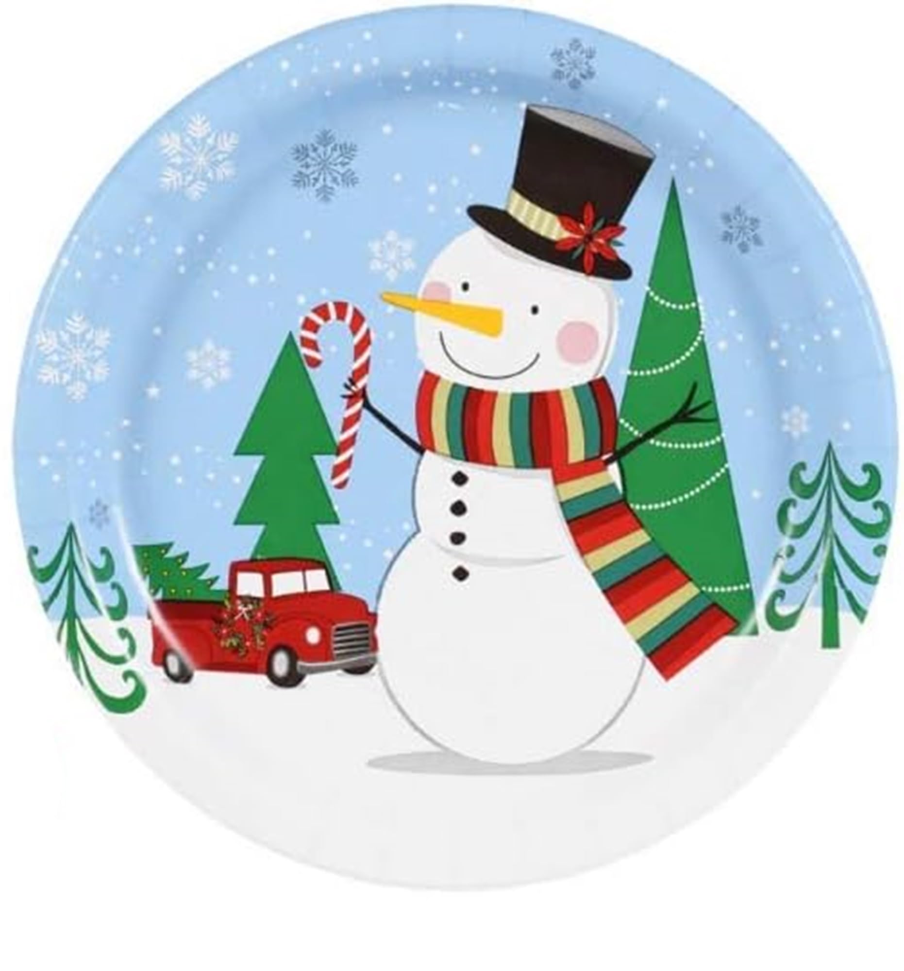 Amazon.co.jp: MT Nest クリスマス 雪だるま 紙皿 8 3/4インチ 円形